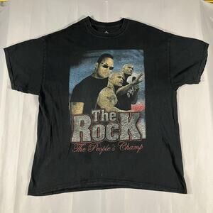 The Rock WWE Shirt Mens Large Black Peoples Champ Culture Kings Graphic Tee